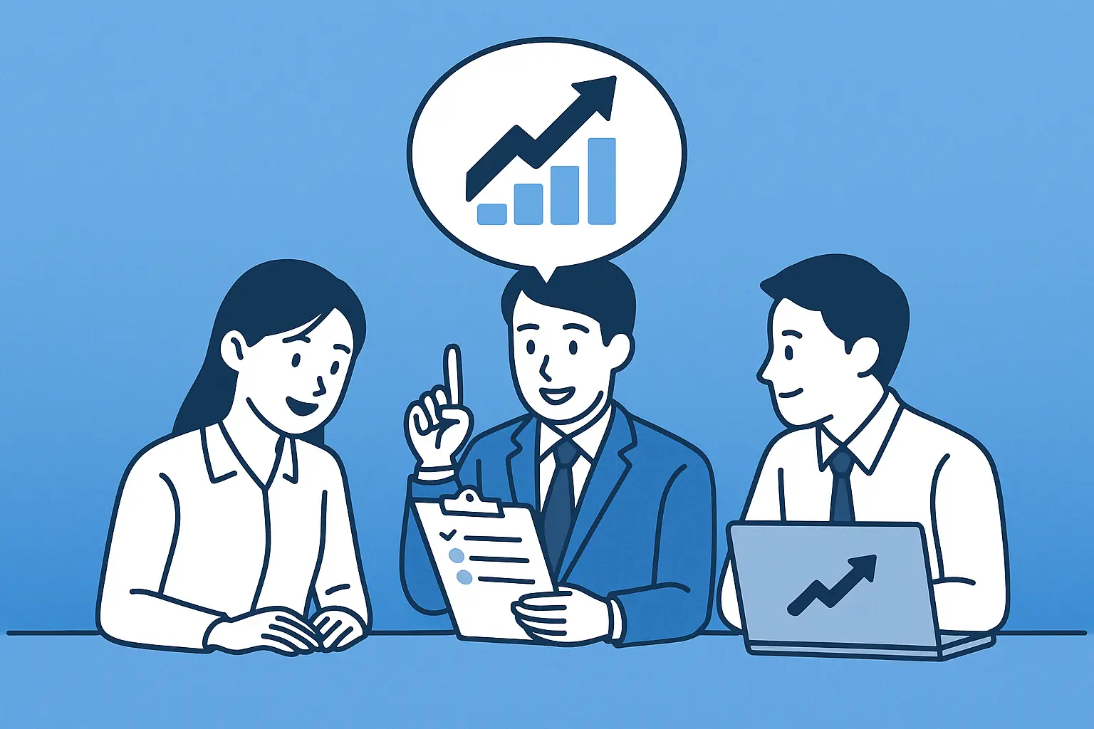 営業を巻き込んだ共創マーケティングでチームが成長しているシーンのアイキャッチ