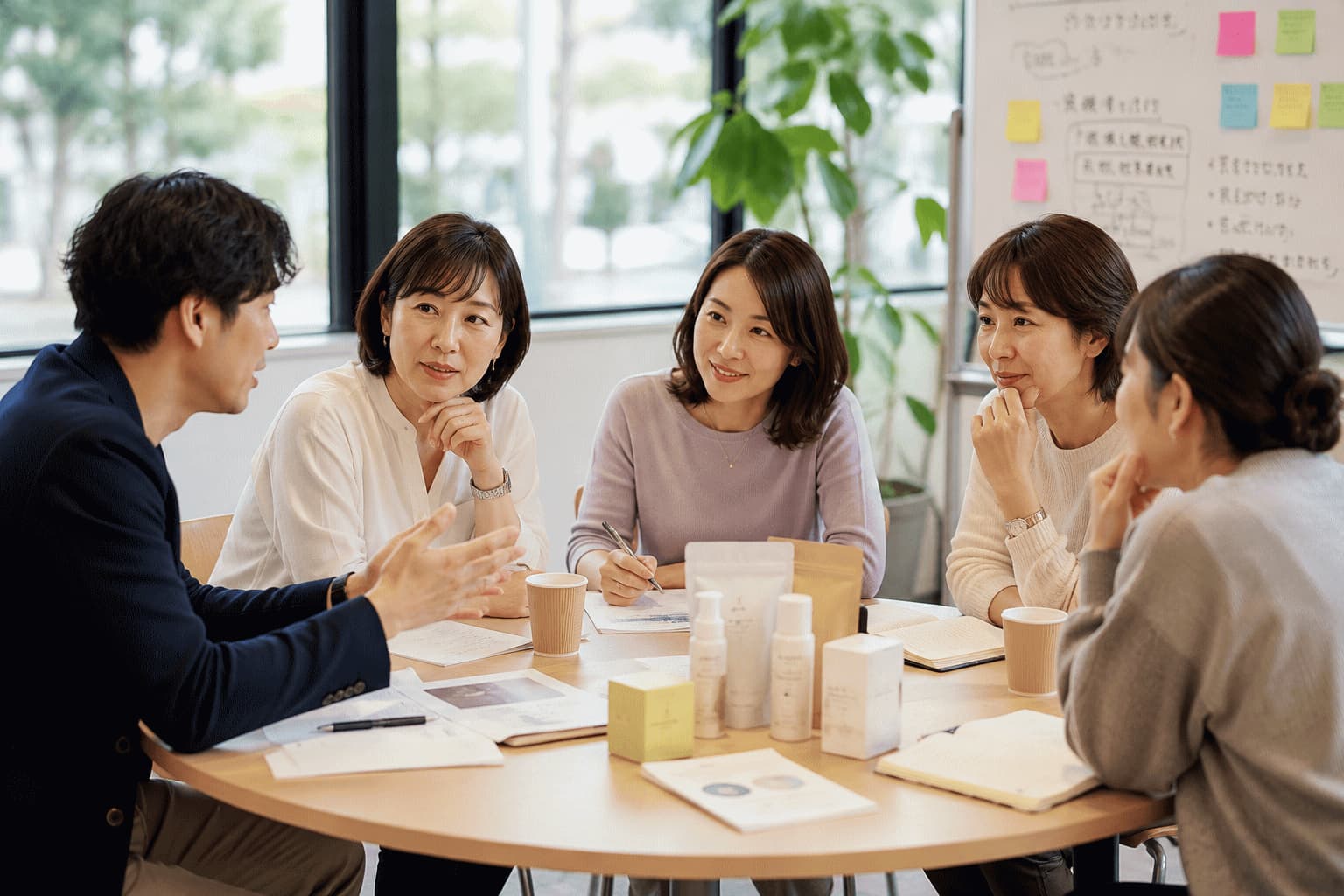 商品を使い始める前の迷いについて生活者と企業担当者が対話している様子