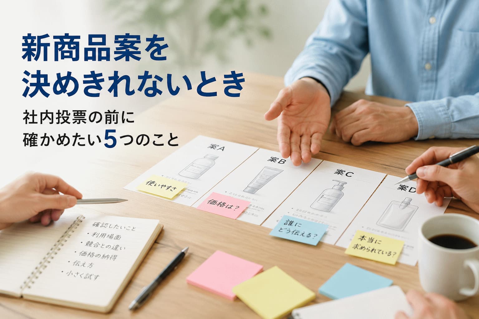 新商品案を決めきれないとき｜社内投票の前に確かめたい5つのこと